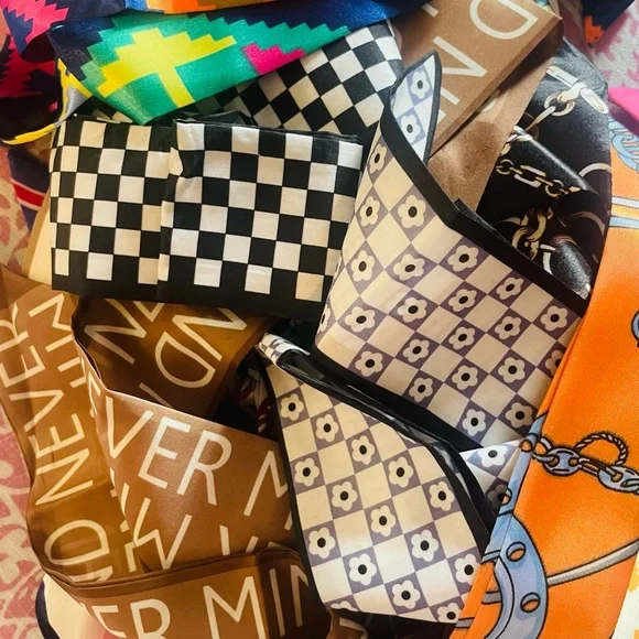 Bold, black & brown. Four silky twillys in bold, black & brown patterns. NWOT! - Picture 5 of 11